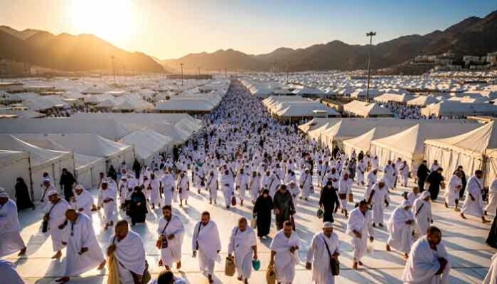 Hajj Continues in Mina as Pilgrims Begin Religious Duties, Dumdaar Point