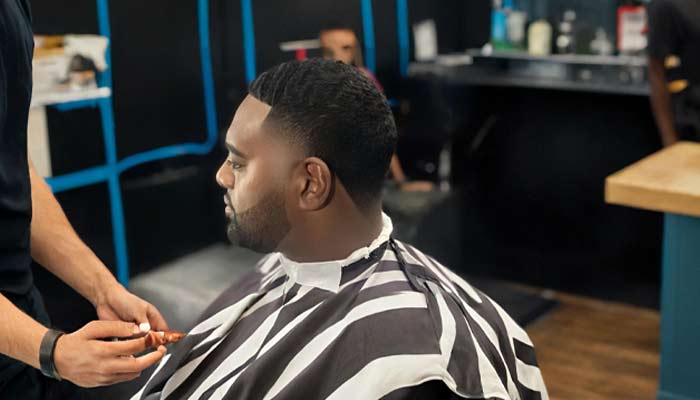 15.Simple Caesar Haircut Blended with Fade