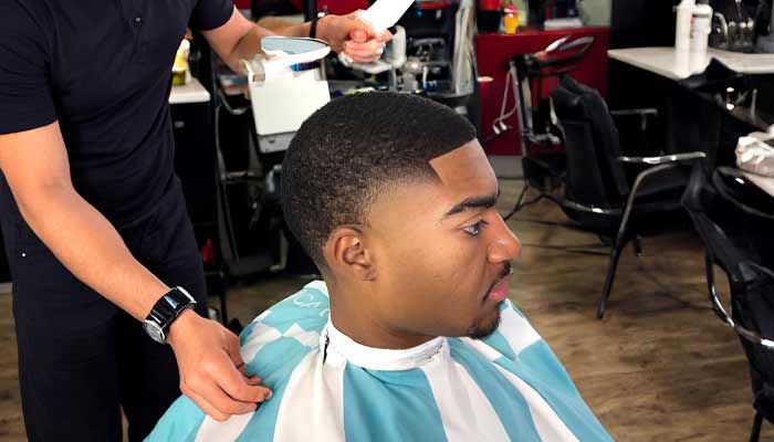 Cropped Curls with Clean Tapered Edges