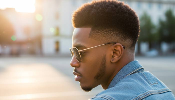 5.Short Afro with Faded Sides